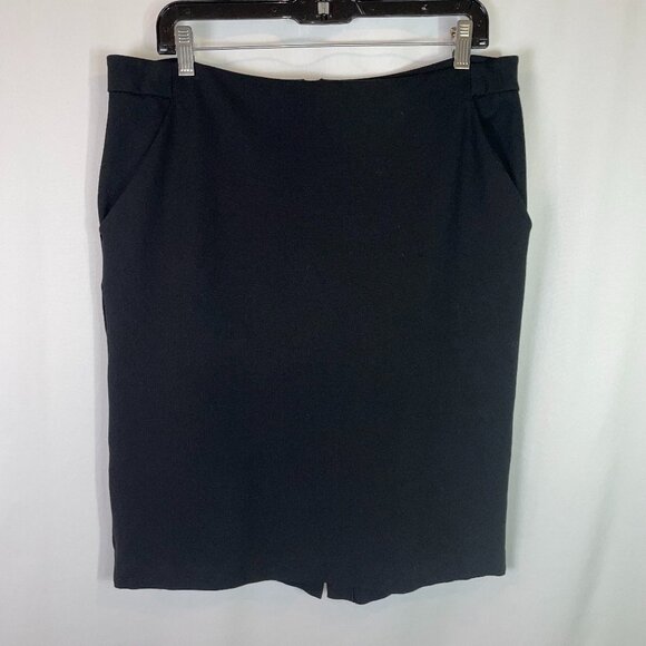 A New Day Size 16 Ponte Knit Pencil Skirt Black Exposed Back Zipper - Picture 1 of 10